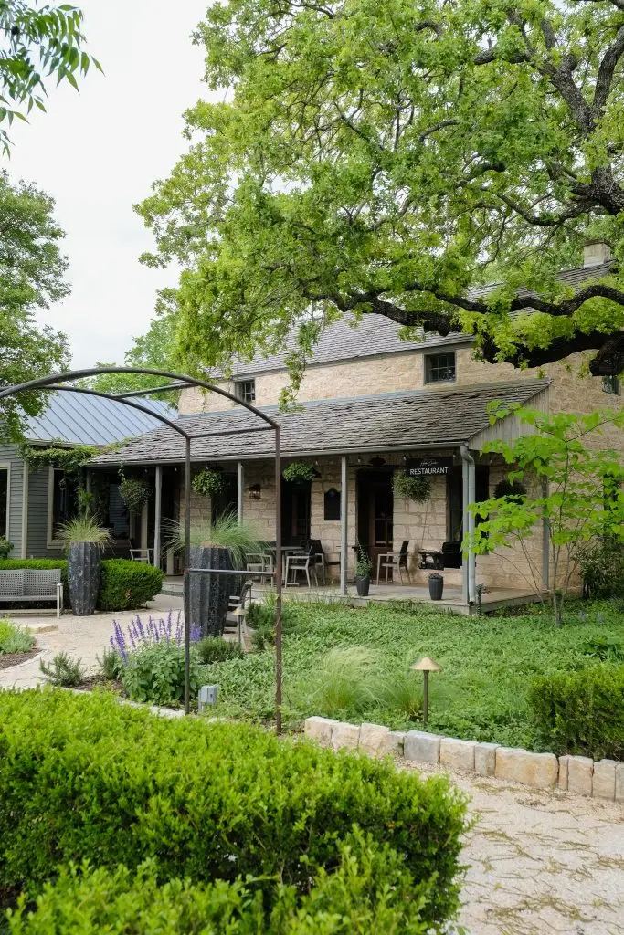 The beautiful restaurant at Hill Country Herb Garden offering light American cuisine with international influence