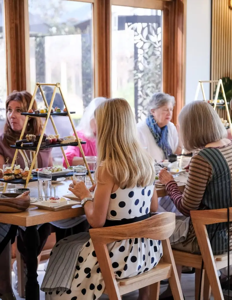 ladies enjoying tea time at Hill Country Herb Garden