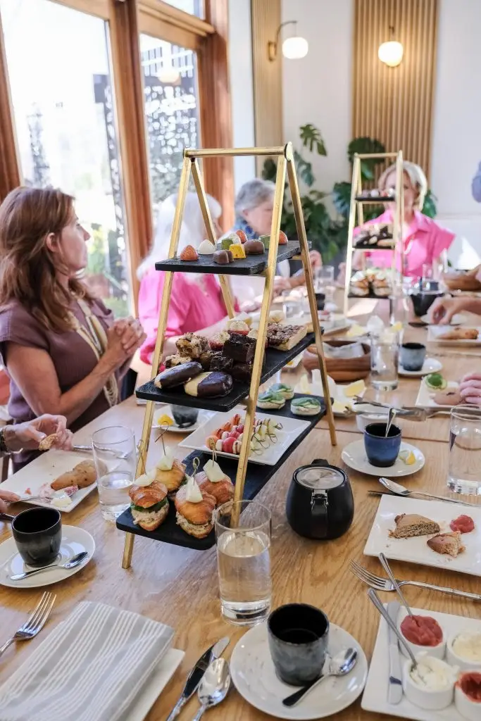An afternoon tea spread at Hill Country Herb Garden.