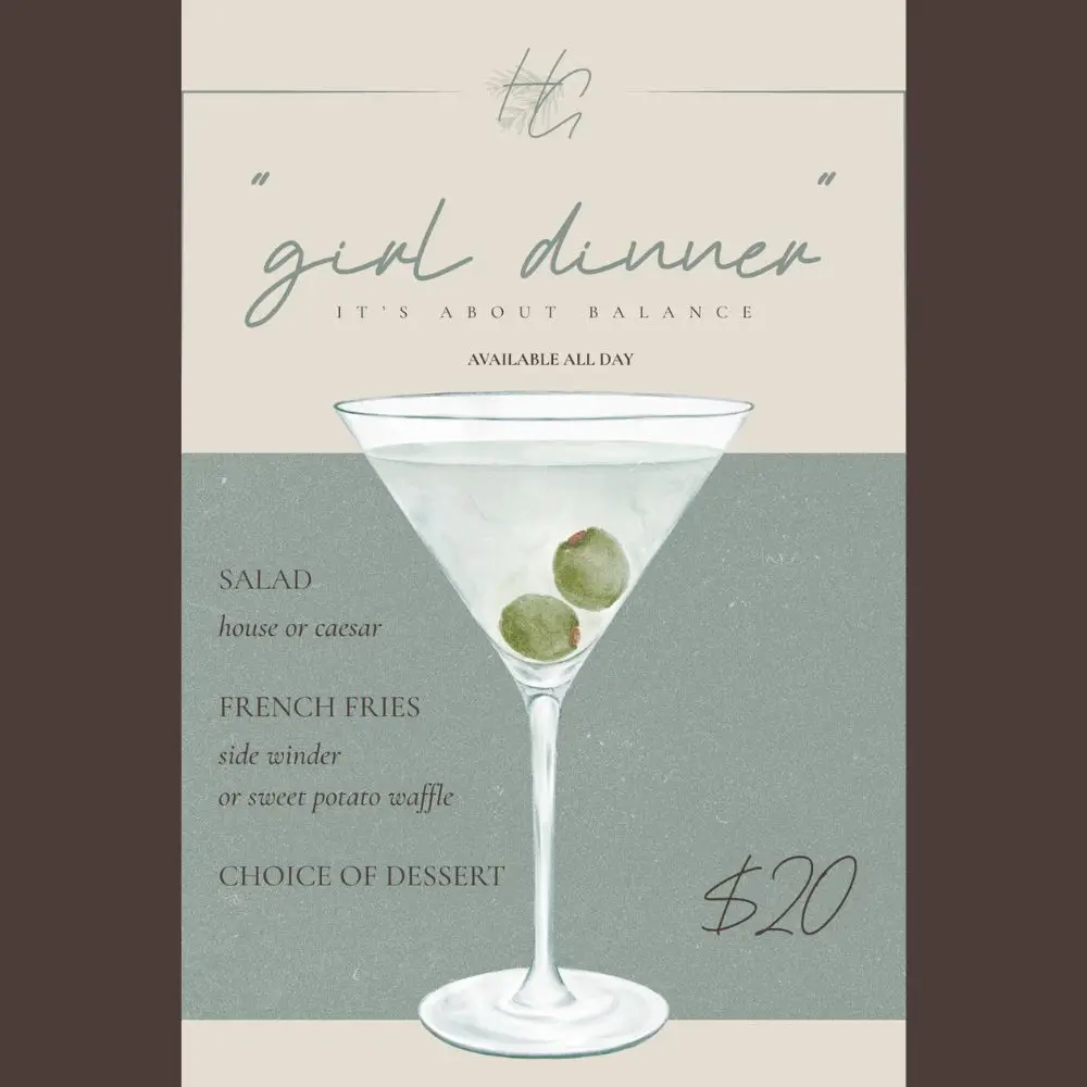 HCHG Girl Dinner Calendar 2