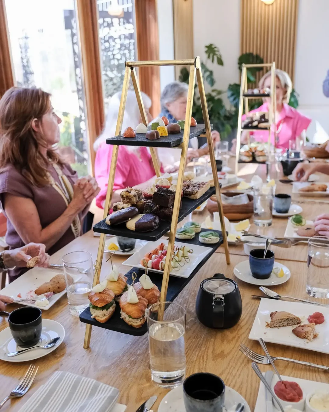 An afternoon tea spread at Hill Country Herb Garden.